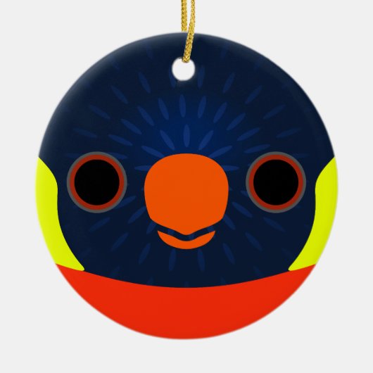 Het gezicht van een Sunset Loriket Keramisch Ornament (Voorkant)