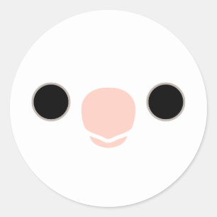 Het gezicht van een witte gezicht Clear Pied cockt Ronde Sticker