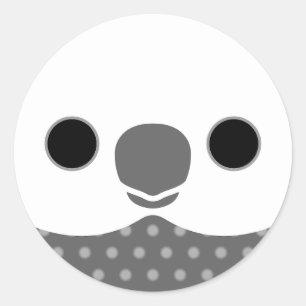 Het gezicht van een witte Pearl mannelijke cocktai Ronde Sticker