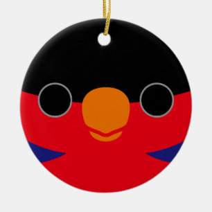 Het gezicht van een zwart geklede heerlijkheid keramisch ornament