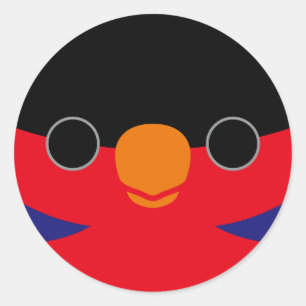 Het gezicht van een zwart geklede heerlijkheid ronde sticker