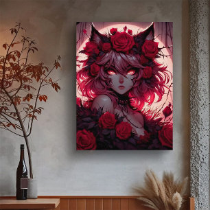 Het gezicht van verboden Rozen Canvas Afdruk