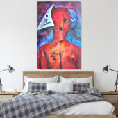 Het gezicht verbergen canvas afdruk (Insitu (Slaapkamer))