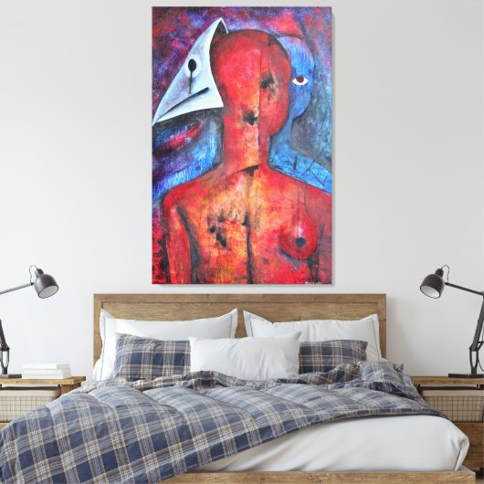 Het gezicht verbergen canvas afdruk (Insitu (Slaapkamer))