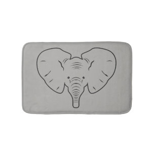 Het gezichtssilhouet van de olifant badmat