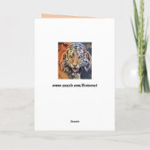 Het gezichtswenskaart van de tijger kaart (Achterkant)