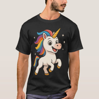 Het giechelende regenboog eenhoorn meisje t-shirt