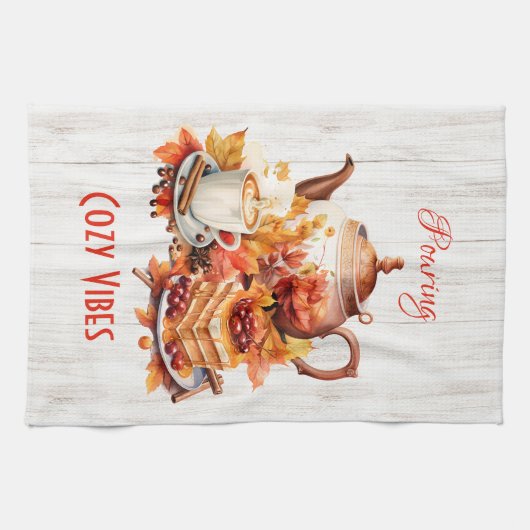 Het gieten van Cosy Vibes - Herfst Theedoek (Horizontaal)