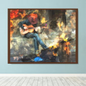 Het gitaarMan Canvas Afdruk (Insitu (Houten vloer))