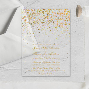 Het  Glam Gold Confetti Wedding Collectie Acryl Uitnodigingen