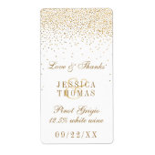 Het Glam Gold Confetti Wedding Collectie Etiket (Voorkant)