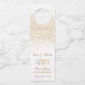 Het  Glam Gold Confetti Wedding Collectie Flessenhanger (Voorkant)