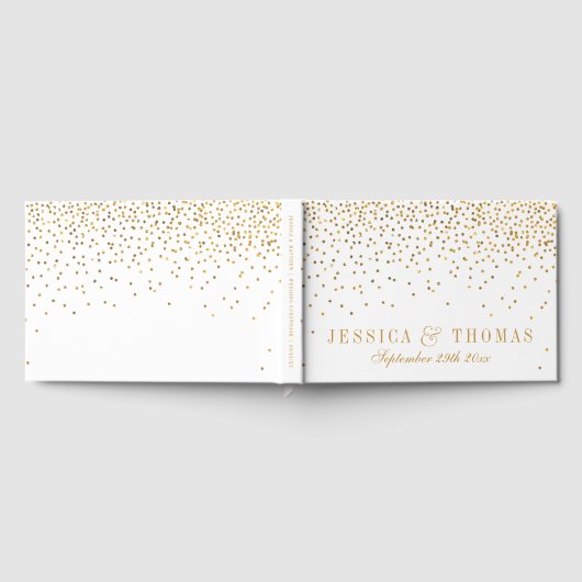 Het Glam Gold Confetti Wedding Collectie Gastenboek (Volledig)