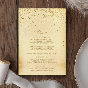Het Glam Gold Confetti Wedding Collectie Informatiekaartje