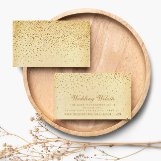 Het  Glam Gold Confetti Wedding Collectie Informatiekaartje