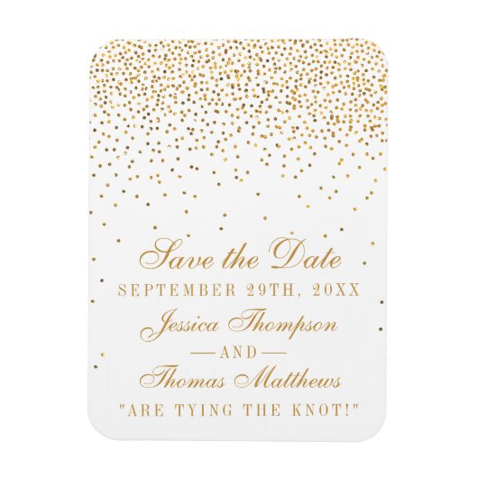 Het  Glam Gold Confetti Wedding Collectie Magneet (Verticaal)
