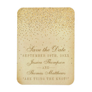 Het Glam Gold Confetti Wedding Collectie Magneet