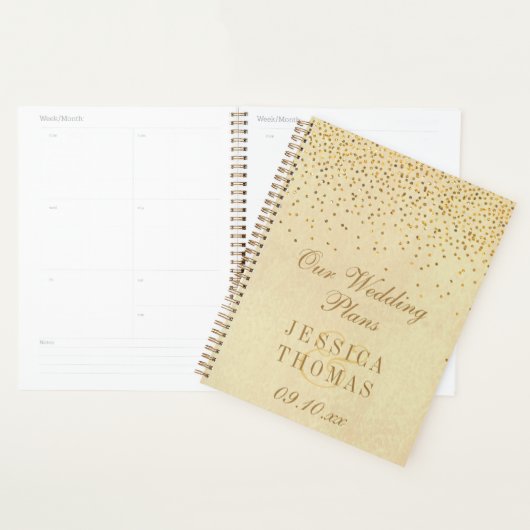 Het  Glam Gold Confetti Wedding Collectie Planner (Display)