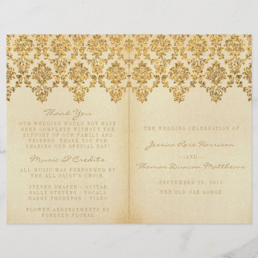Het  Glam Gold Damask Wedding Collectie (Voorkant)