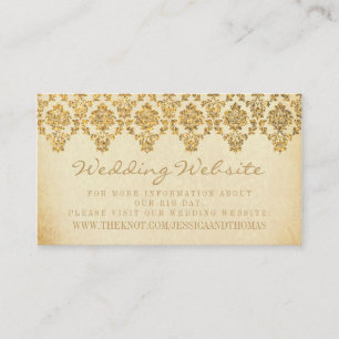 Het Glam Gold Damask Wedding Collectie Informatiekaartje