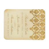 Het Glam Gold Damask Wedding Collectie Magneet (Horizontaal)