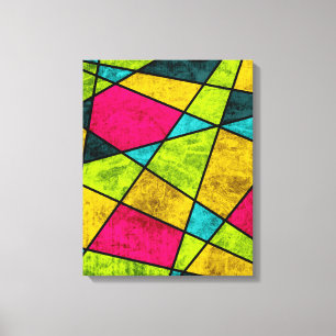 Het glas abstract geometrisch neon van de kleur canvas afdruk