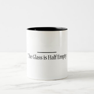Het glas is nu half leeg tweekleurige koffiemok