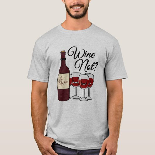Het glas van het rood van de de druivenalcohol van t-shirt (Voorkant)