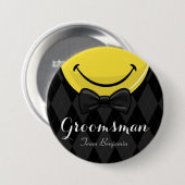 Het glimlachen Beste man/Groomsman Wedding Button (Voorkant /achterkant)