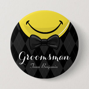 Het glimlachen Beste man/Groomsman Wedding Button