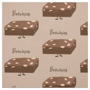 Het glimlachen Brownies Brown Cartoon Food Charact Stof