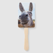 Het glimlachen Donkey met Gekke Grin Handwaaier (Achterkant)