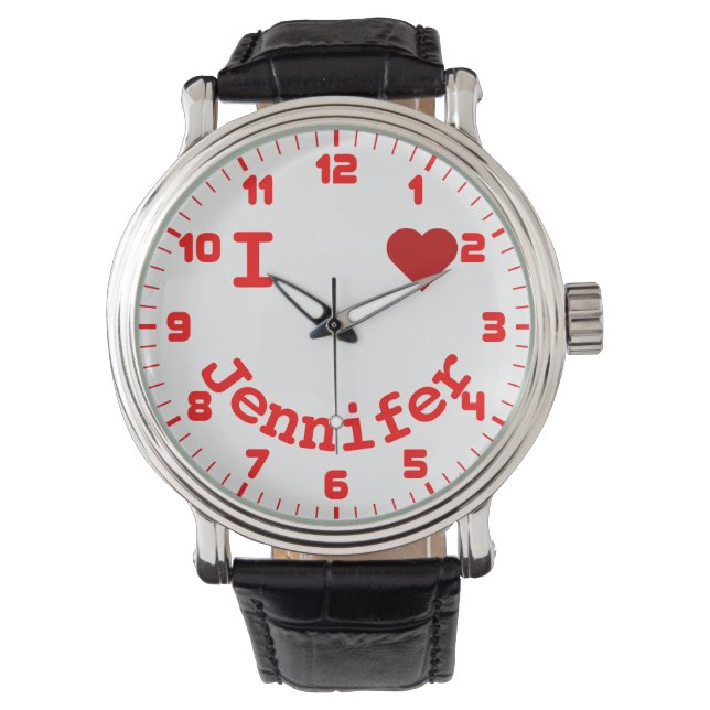 Het glimlachen Gepersonaliseerd gezicht I Hart Horloge (Voorkant)