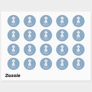 Het glimlachen Honden Witte Steen Ronde Sticker