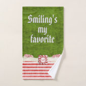 "Het glimlachen is mijn favoriete" kerstfeestelijk Bad Handdoek (Handdoek)