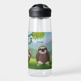 Het glimlachen Kute Sloths Monogramed Waterfles