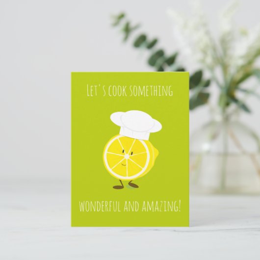 Het glimlachen Lemon in het Briefkaart van het Kar (Staand voorkant)