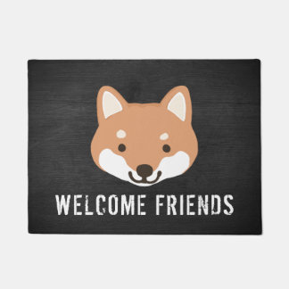 Het glimlachen Shiba Inu Face Custom Cute Dog Deurmat