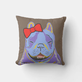 Het glimlachen van Boston Terrier Red Bow Kussen