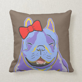 Het glimlachen van Boston Terrier Red Bow Kussen