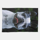 Het glimlachen van Boston Terrier Theedoek (Horizontaal)