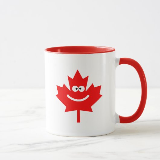 Het glimlachen van Canadese Maple Leaf Eh? Mok (Rechts)