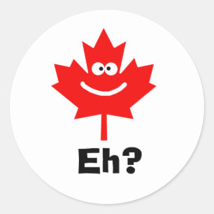 Het glimlachen van Canadese Maple Leaf Eh? Sticker