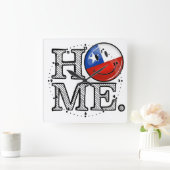 Het glimlachen van Chileense vlag Housewarming Vierkante Klok (Huis)