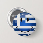 Het glimlachen van de Griekse vlag Ronde Button 5,7 Cm (Voorkant /achterkant)