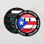 Het glimlachen van de Puerto Ricaanse vlag Kaart (Voorkant / Achterkant)