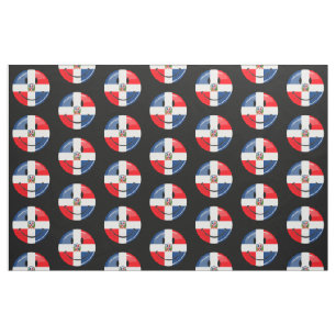 Het glimlachen van de vlag van de Dominicaanse Rep Stof