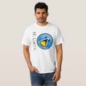 Het glimlachen van de vlag van Saint Lucia T-shirt (Voorkant volledig)