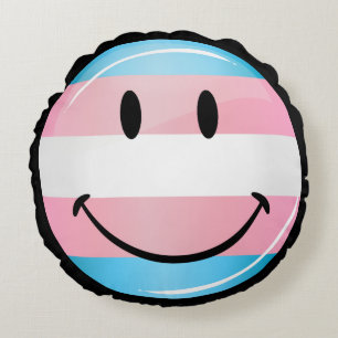 Het glimlachen van de vlag van Transgender Rond Kussen
