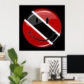 Het glimlachen van de vlag van Trinidad en Tobago Poster (Thuiskantoor)